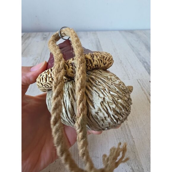 Vintage Anderson Santa head bust 2001 unique primitive rope hanging Xmas tree - Picture 6 of 9